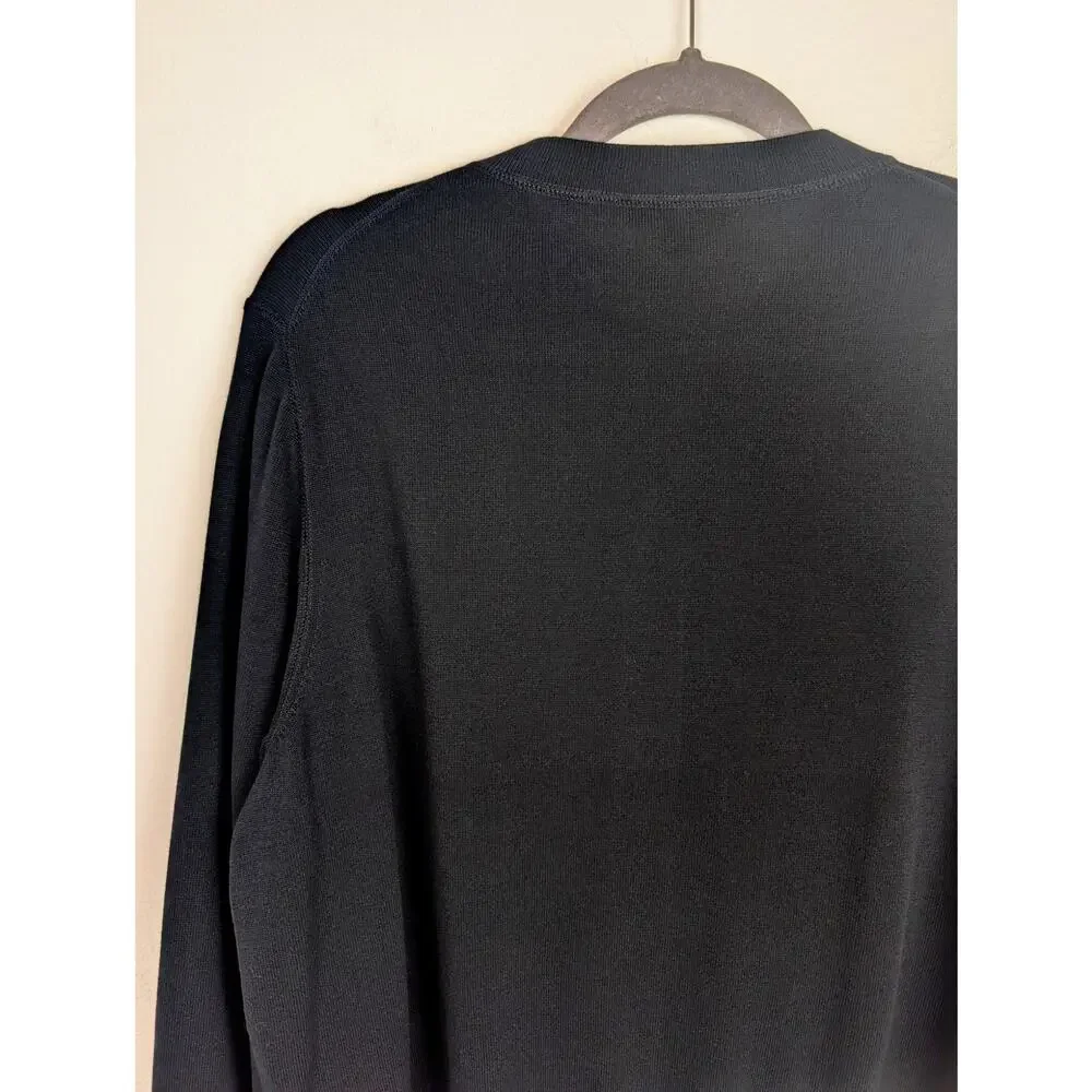 J Crew Jackie Cardigan Sweater Cotton Crepe Preppy Academia Black Size XXL - Picture 6 of 11